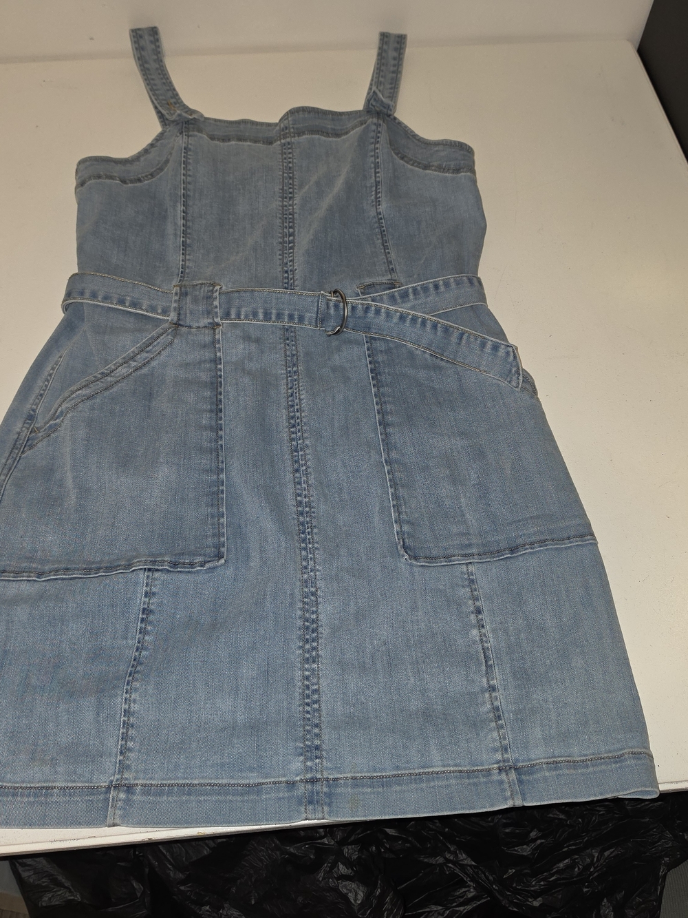 American Eagle Outfitters Light Blue Denim Mini Dress with Belt